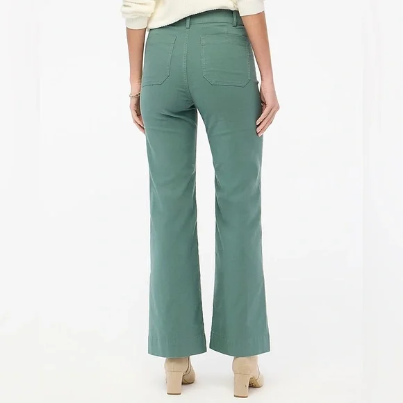 J.Crew Women’s high-rise wide-leg pant green size 27 - Picture 3 of 4